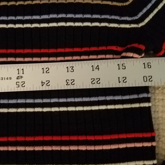 Ann Taylor Black Striped Ribbed Sweater - Large L - NWOT - Picture 6 of 10